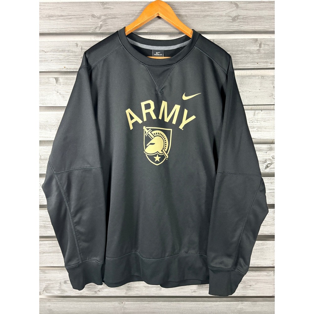 Nike Therma-FIT Mens XL Army West Point Black Knights Crewneck Sweatshirt Black